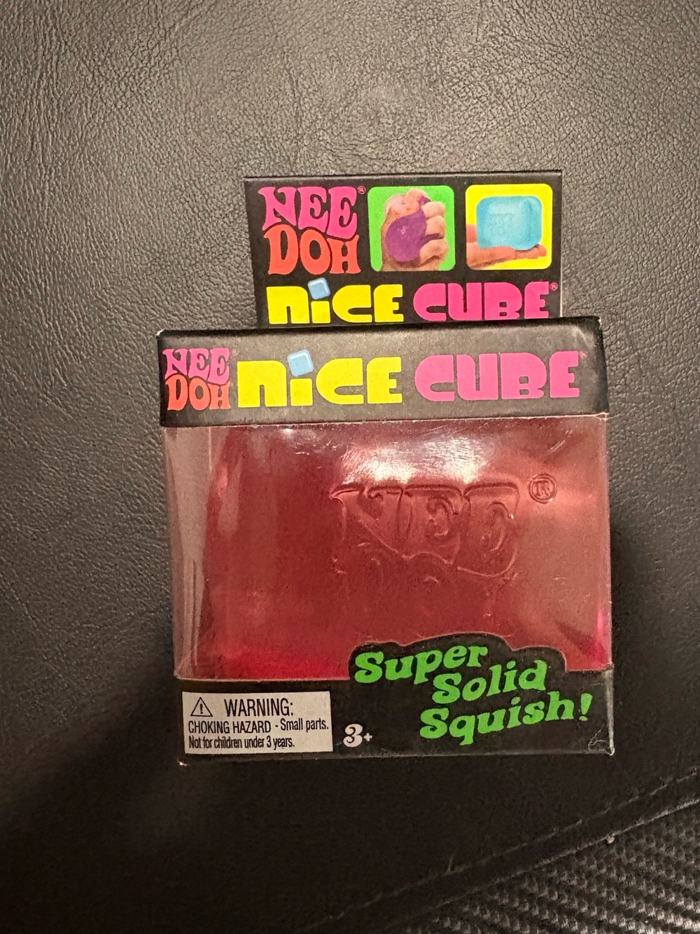 Nee Doh Nice Cube Red Super Solid Squish Kids Toy